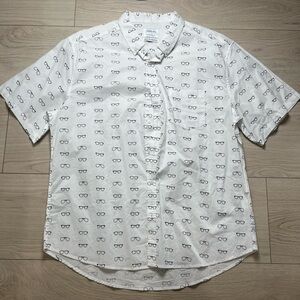 Public Art Wear Life Creatively White Eyeglass Print Short Sleeve Shirt mens 2xl